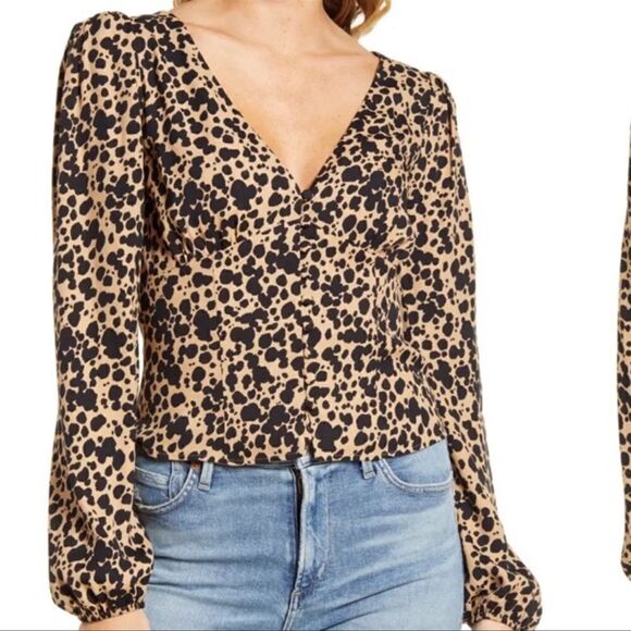 Reformation Nell Long Sleeve Top (Blitz) - Picture 1 of 7